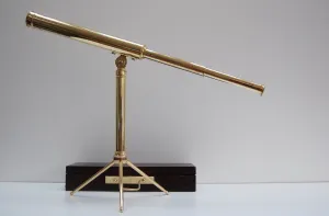 Victorian Cased Portable Desktop Telescope on Stand by Aitchison London