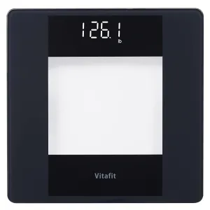 Vitafit Digital Body Weight Bathroom Scale, Dedicating to High Precision Technology for Weighing over 20 Years, Crystal Clear LED and Step-On, Batteries Included, 400Lb/180Kg, Black