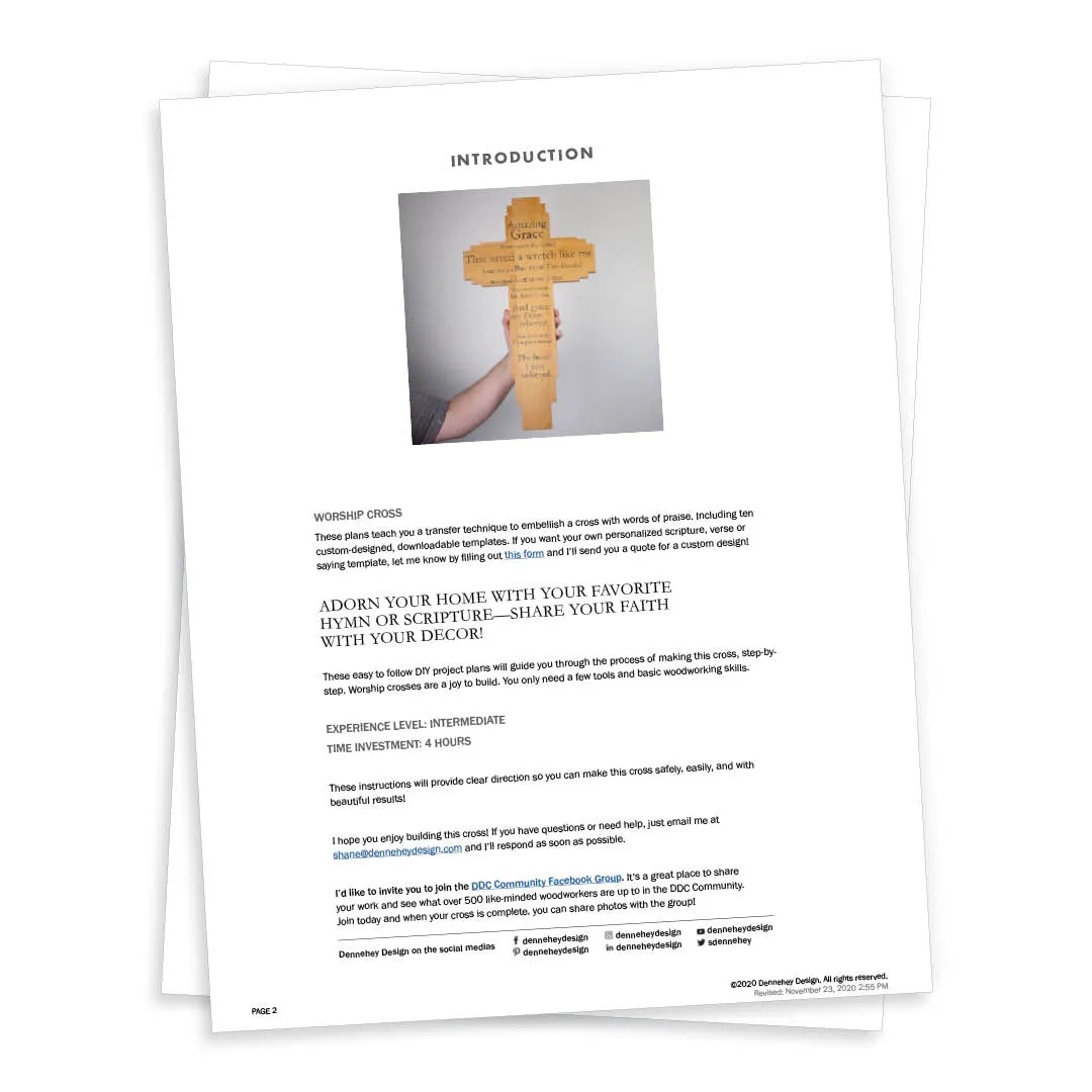 Worship Cross Project Plans & Transfer Templates