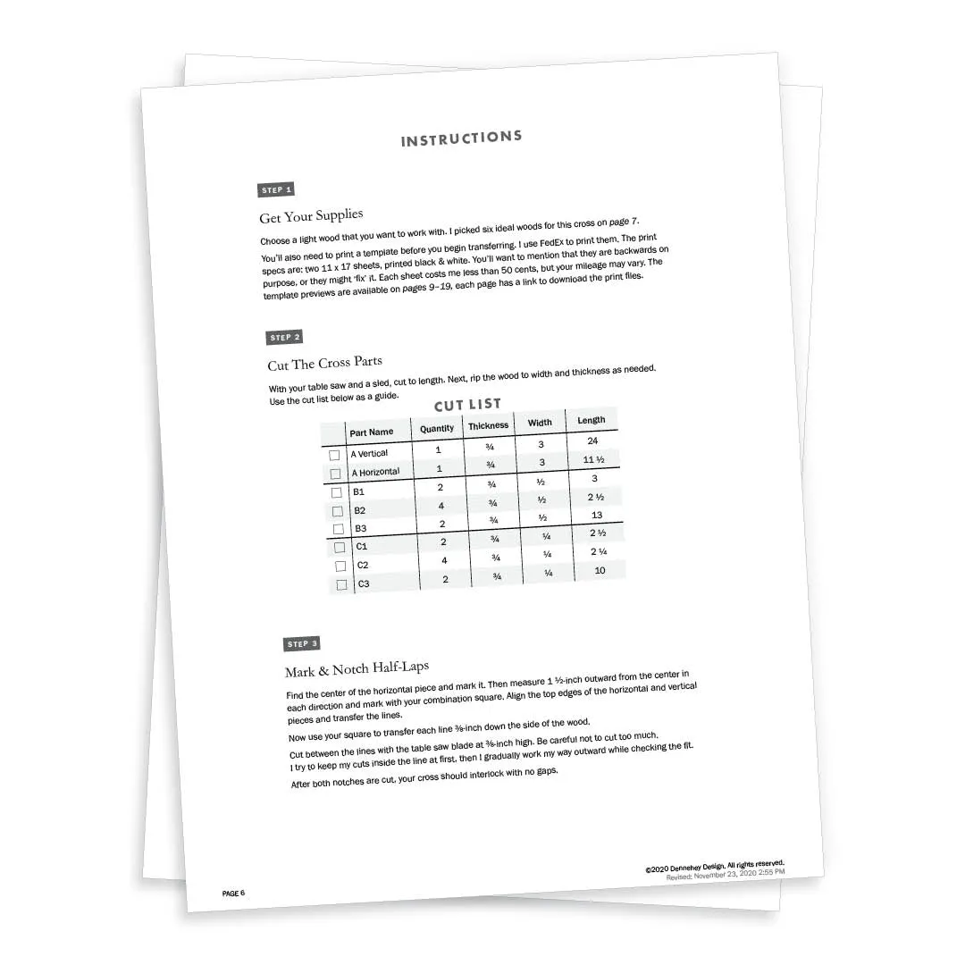 Worship Cross Project Plans & Transfer Templates