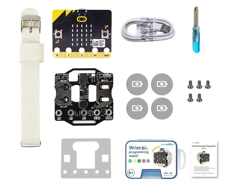 Yahboom Wrist:bit wearable watch kit based on BBC Micro:bit V2/V1.5 board