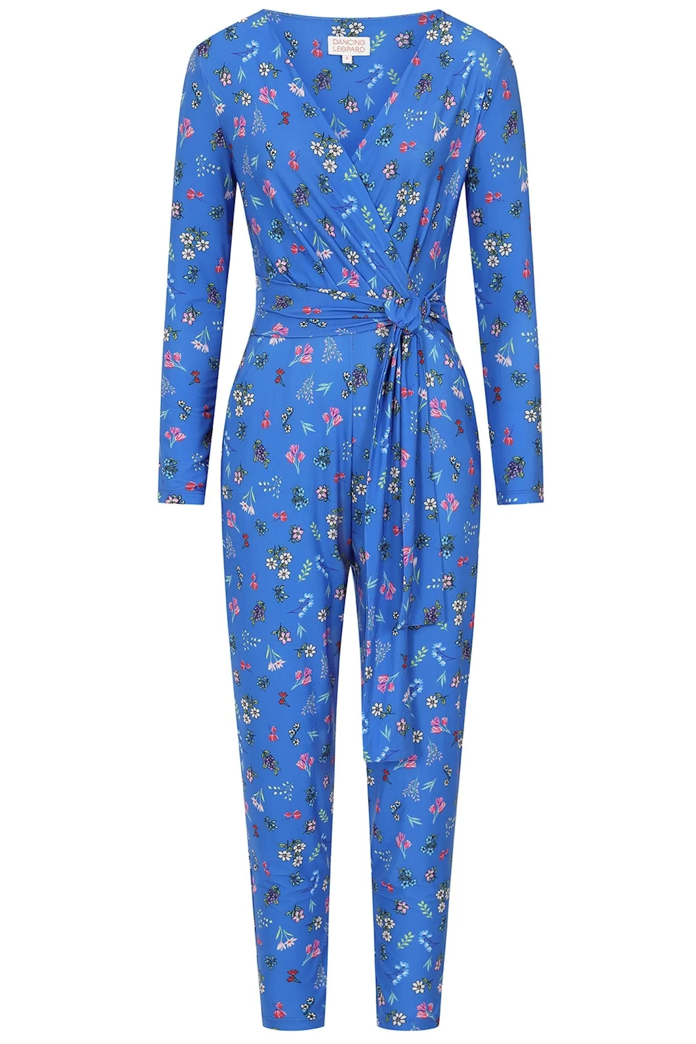 Zion Slinky Jumpsuit in Blue Ditsy Floral